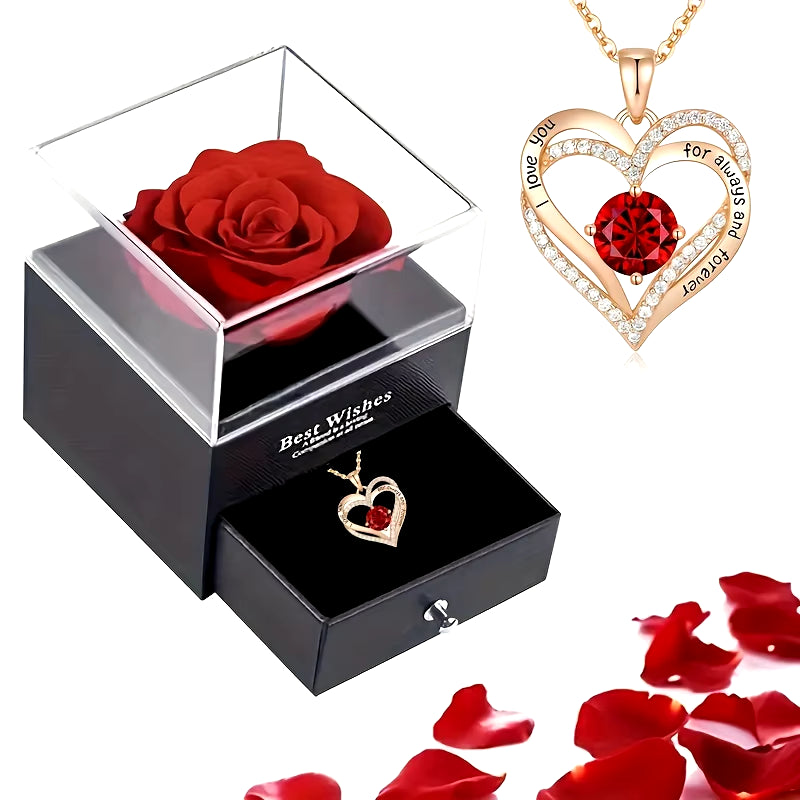 Necklaces with Rose Flower Gift Box for Women ( Standard Delivery )