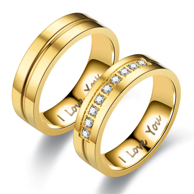 Fashion Stainless Steel Couple Rings for Men ( Standard Delivery )