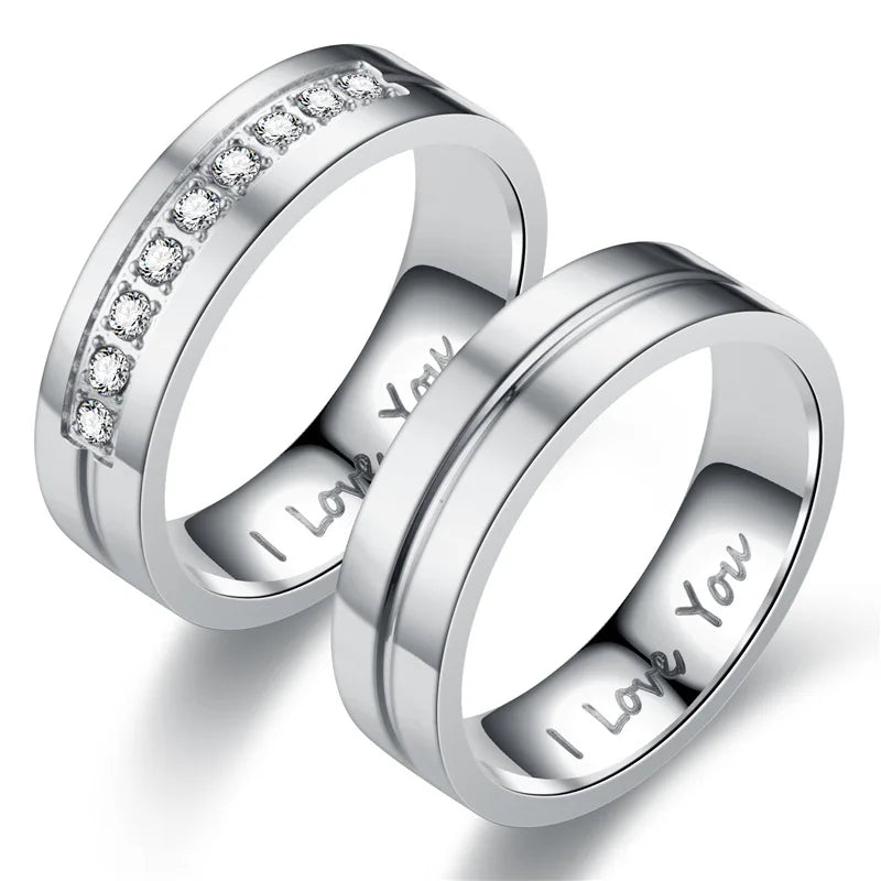 Fashion Stainless Steel Couple Rings for Men ( Standard Delivery )
